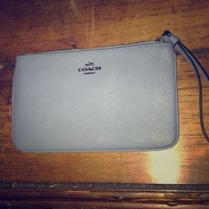 blue coach wristlet